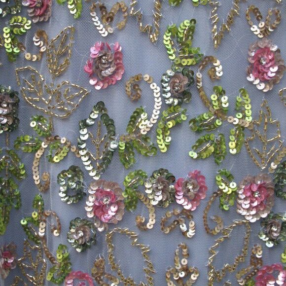 Mac Duggal 5722 Womens Blue FLORAL EMBELLISHED FLUTTER CAP SLEEVE DRESS - Picture 11 of 16